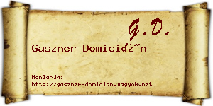 Gaszner Domicián névjegykártya